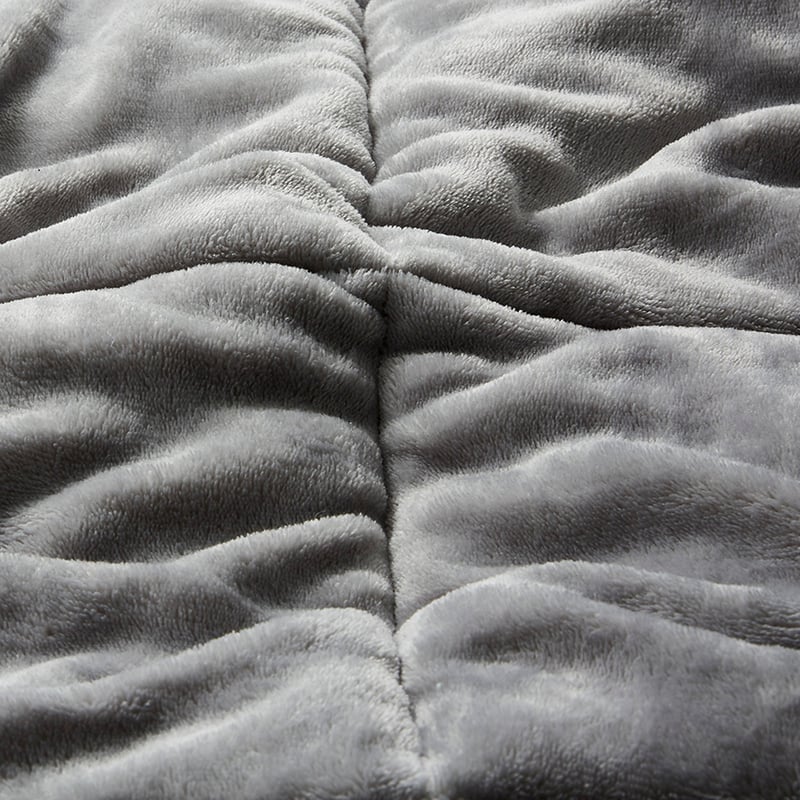 Plush Quilted Blanket Silver