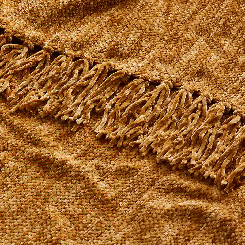 Chenille Mustard Blanket