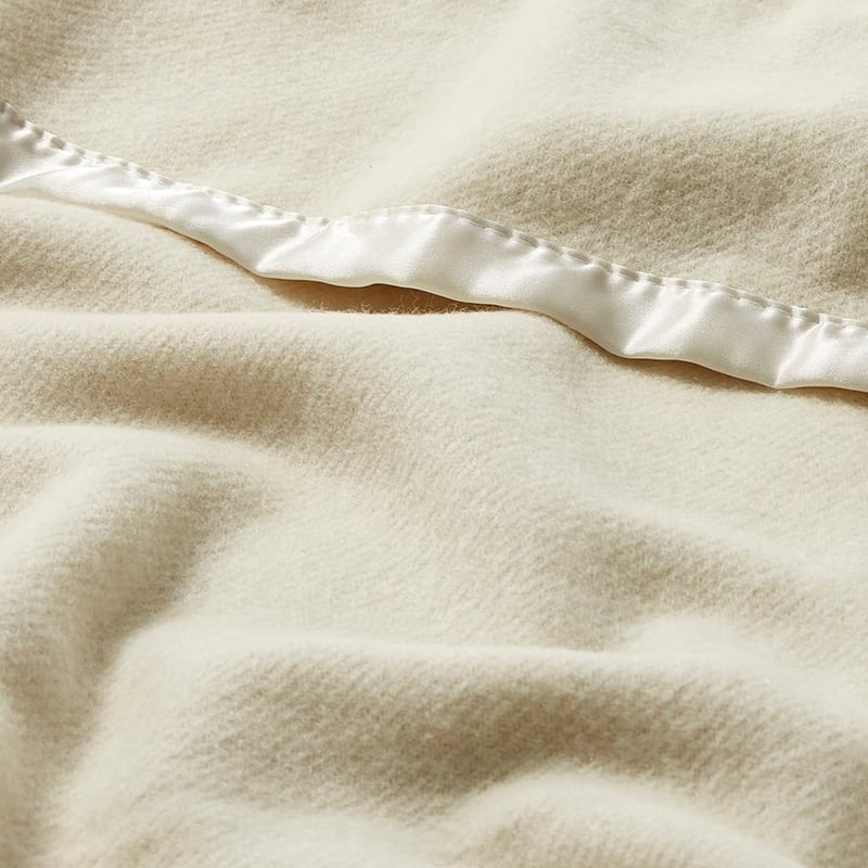 Bamboo Ivory Wool Blanket 