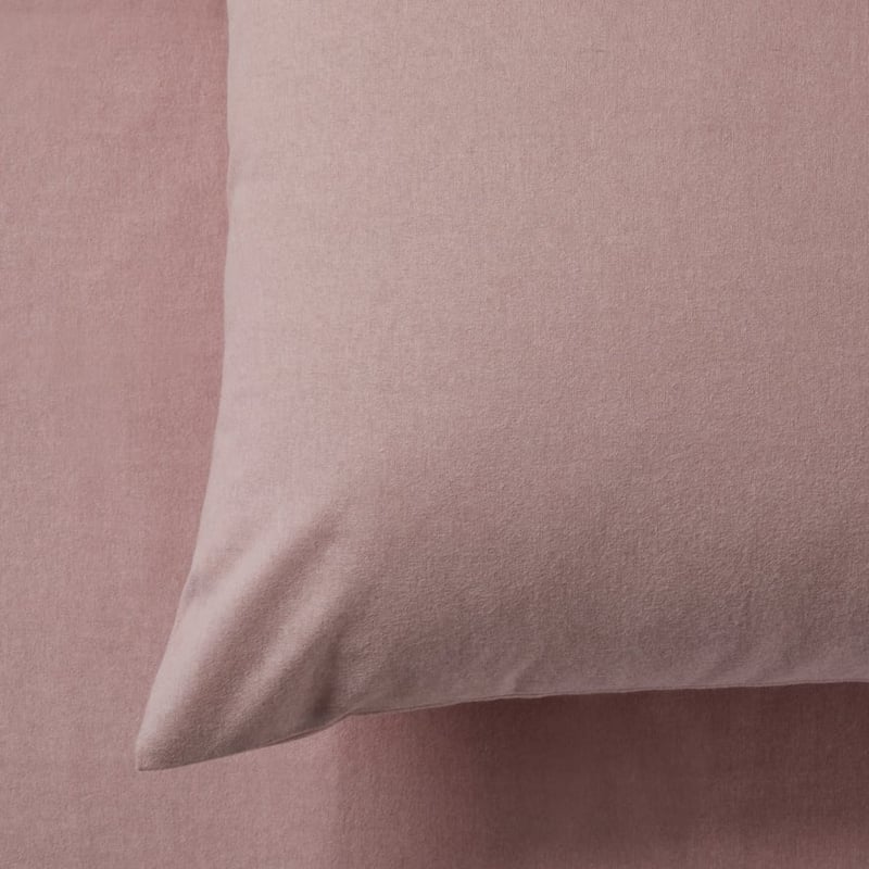 Plain Dyed Pink Flannelette Sheet Set