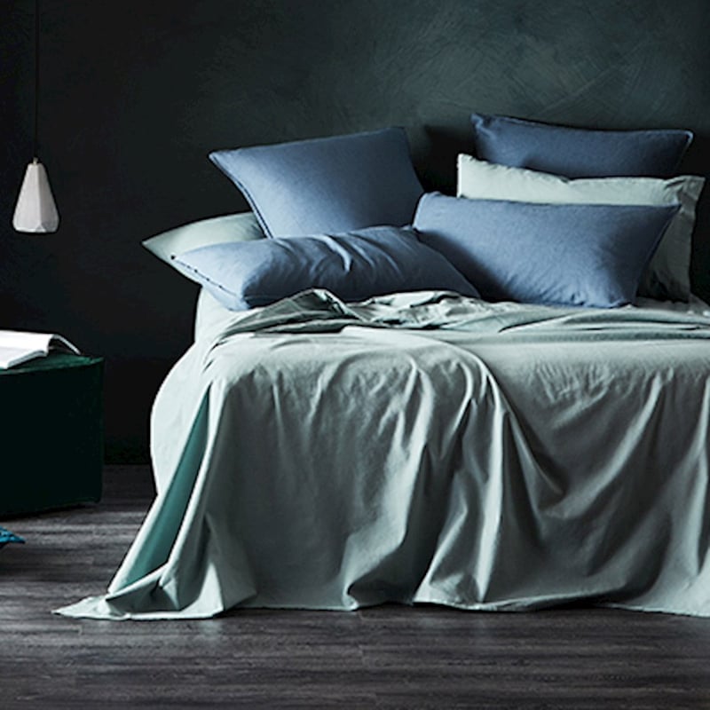Plain Dyed Sage Flannelette Sheet Set