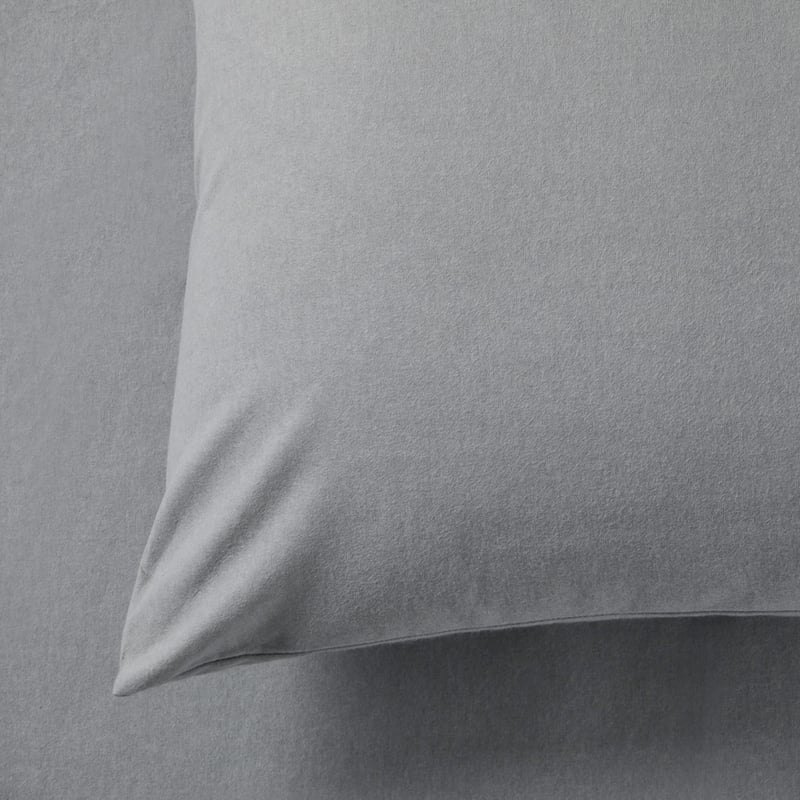 Plain Dyed Silver Flannelette Sheet Set