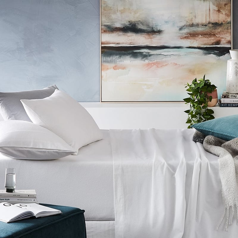Plain Dyed White Flannelette Sheet Set