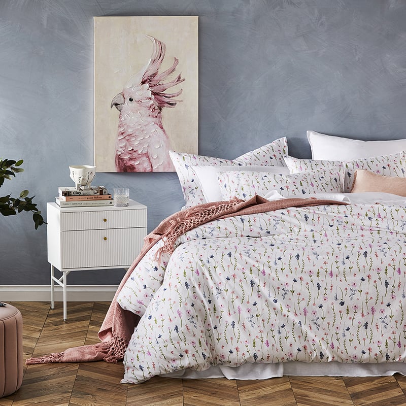 Printed Flannelette Multi Floral Quilt Cover Set