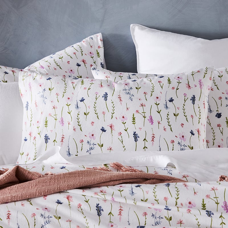 Printed Flannelette Multi Floral Quilt Cover Set