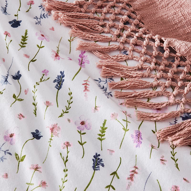 Printed Flannelette Multi Floral Quilt Cover Set