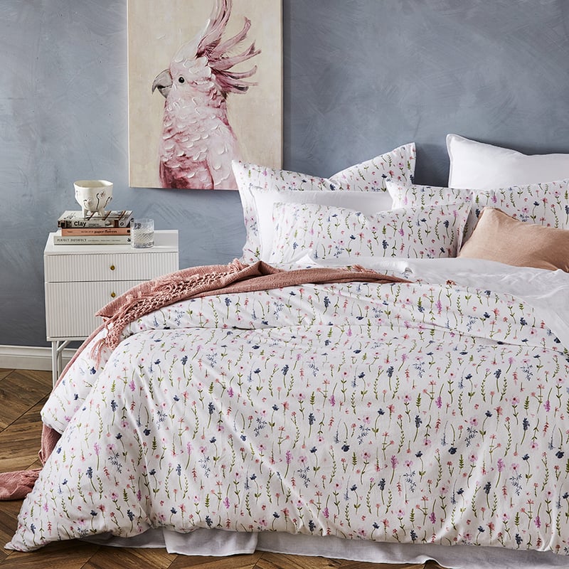 Printed Flannelette Multi Floral Quilt Cover Set