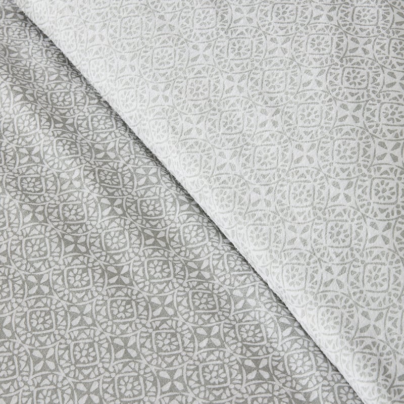 Printed Flannelette Silver Moroccan Quilt Cover Set