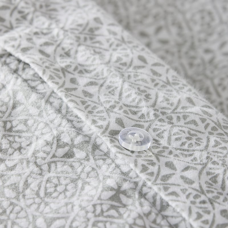 Printed Flannelette Silver Moroccan Quilt Cover Set