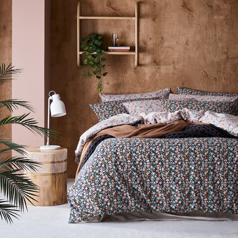 Printed Flower Bomb Flannelette Quilt Cover Set + Pillowcases