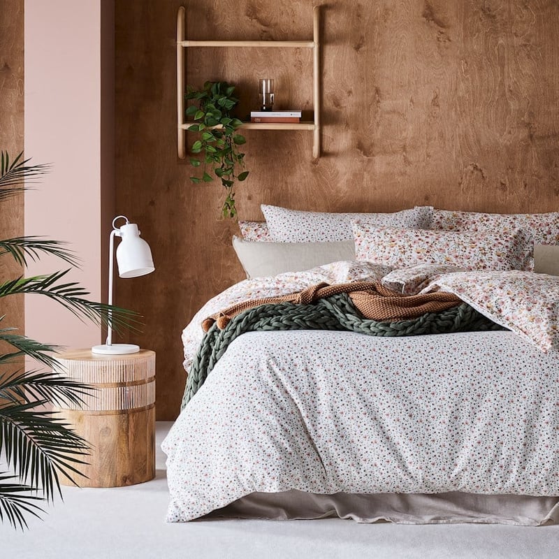 Printed Winter Floral Flannelette Quilt Cover Set + Pillowcases