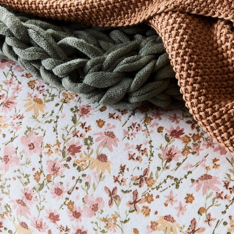 Printed Winter Floral Flannelette Quilt Cover Set + Pillowcases