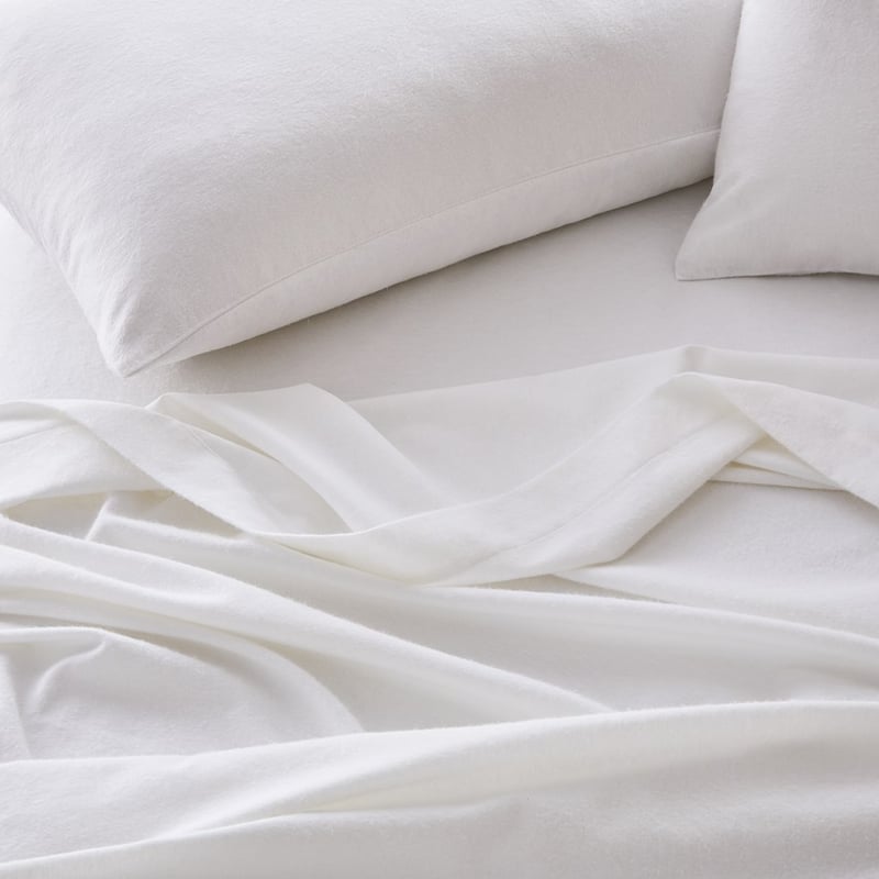 Flannelette White Pillowcase