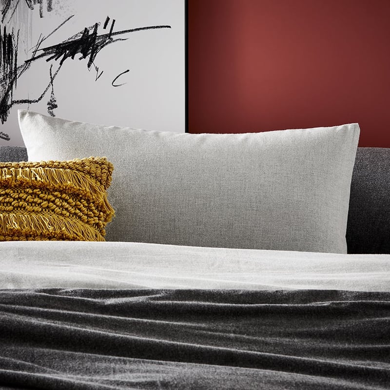 Super Soft Brushed Silver & Charcoal Flannelette Quilt Cover