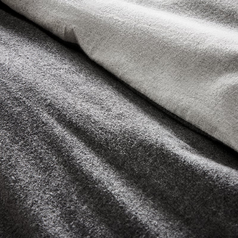 Super Soft Brushed Silver & Charcoal Flannelette Quilt Cover