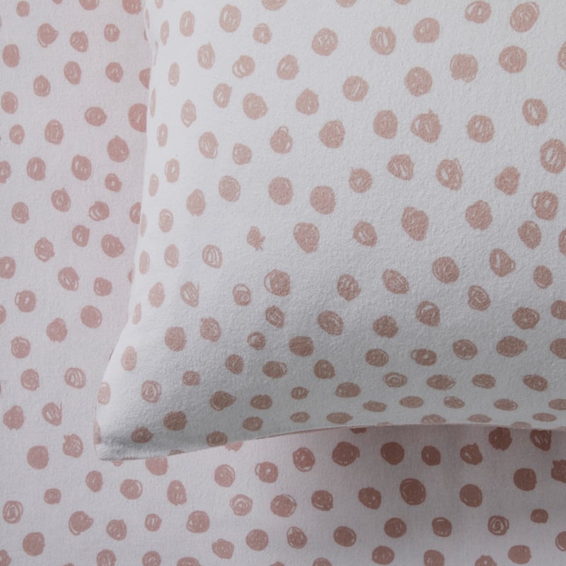Printed Flannelette Pink Spot Sheet Set