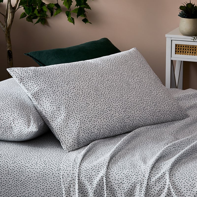 Printed Flannelette Sage Fleck Sheet Set