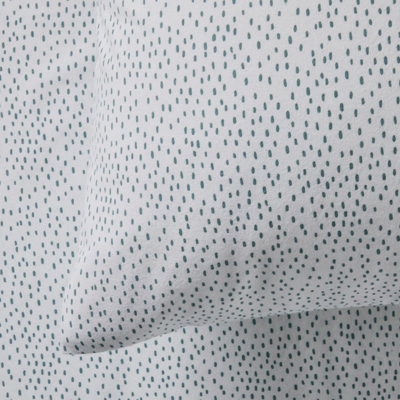 Printed Flannelette Sage Fleck Sheet Set