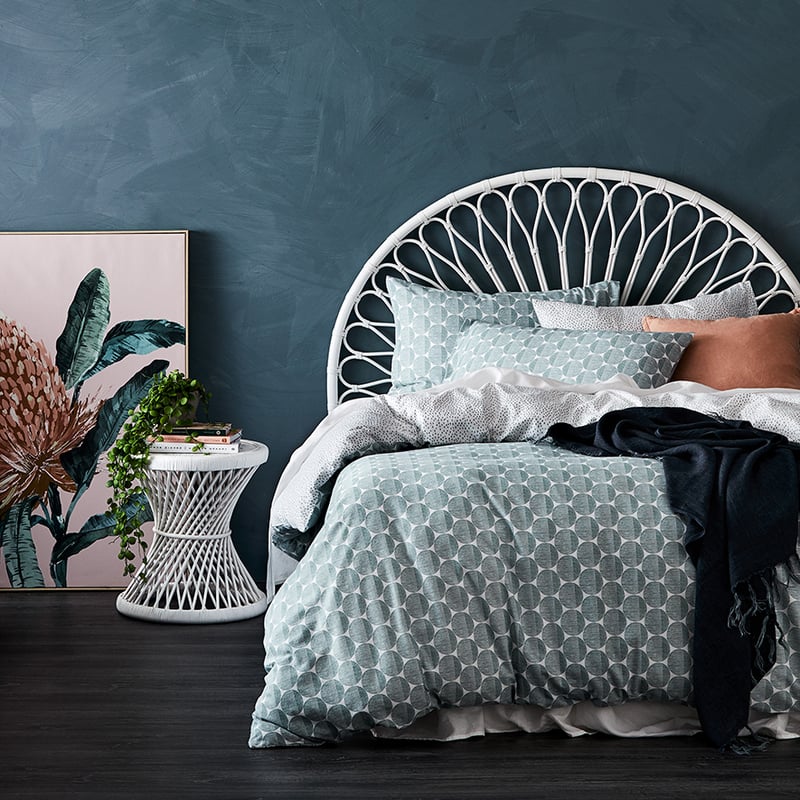 Printed Flannelette Sage Spot Quilt Cover Set