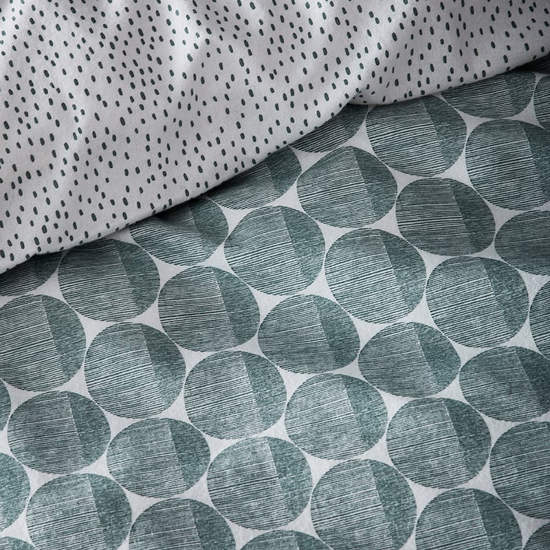 Printed Flannelette Sage Spot Quilt Cover Set