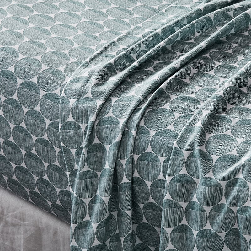 Printed Flannelette Sage Spot Sheet Set
