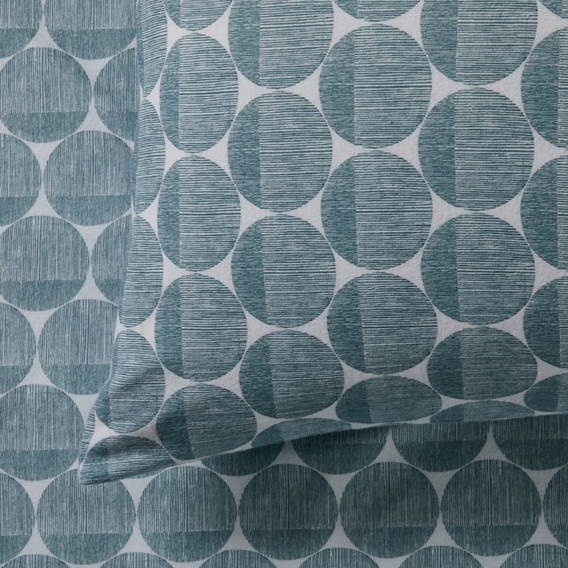Printed Flannelette Sage Spot Sheet Set