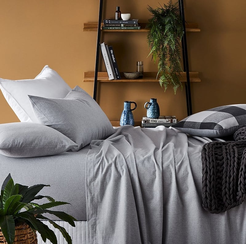 Super Soft Brushed Flannelette Silver Sheet Separates