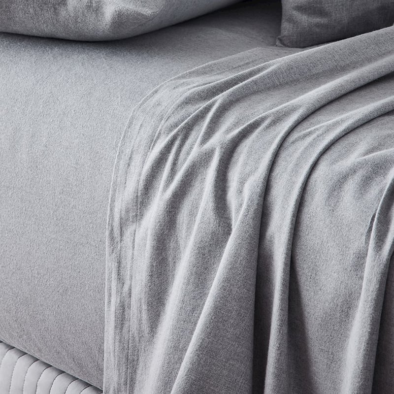 Super Soft Brushed Flannelette Silver Sheet Separates