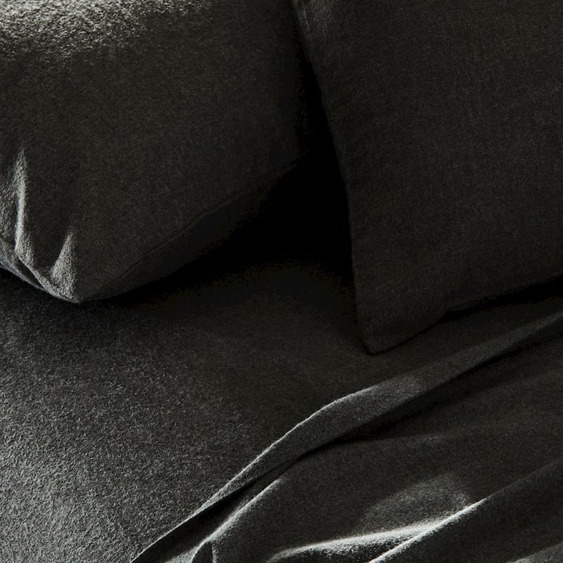 Super Soft Brushed Flannelette Charcoal Sheet Separates + Pillowcases