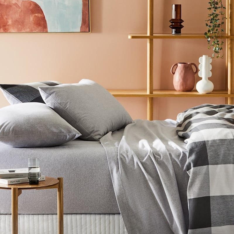 Super Soft Brushed Flannelette Silver Sheet Separates + Pillowcases