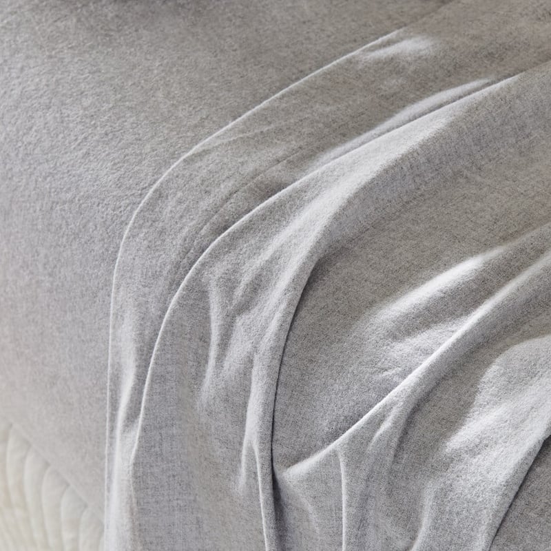Super Soft Brushed Flannelette Silver Sheet Separates + Pillowcases