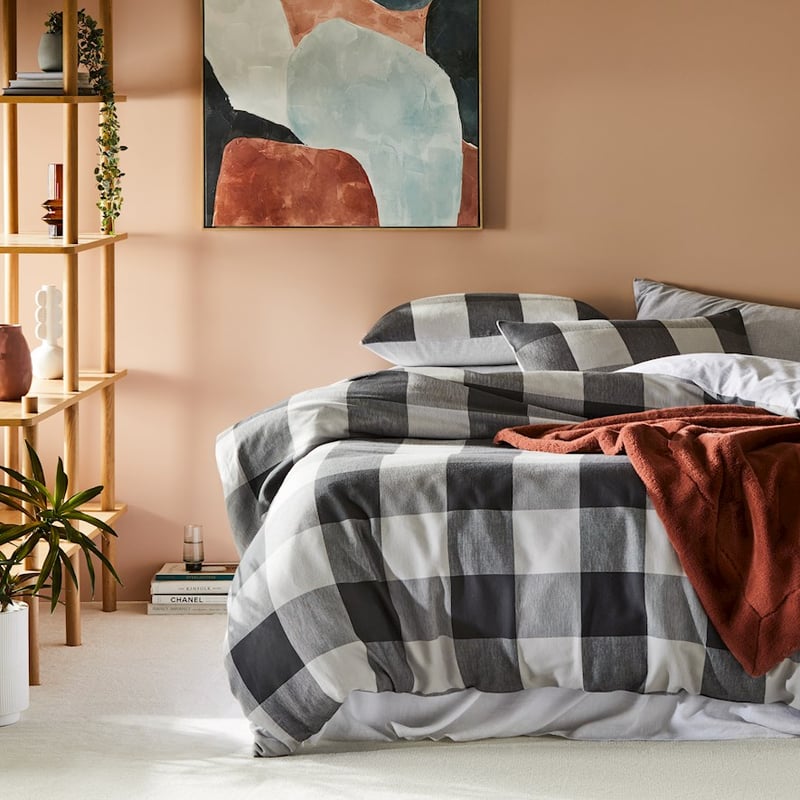 Super Soft Brushed Flannelette Silver Check Pillowcase