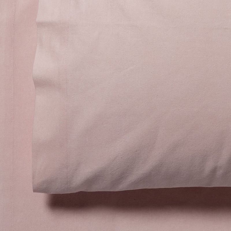Plain Dye Flannelette Blush Sheet Set