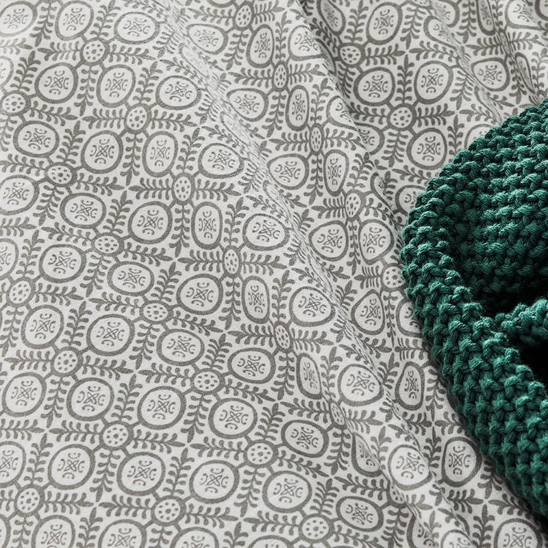 Printed Flannelette Grey Moroccan Quilt Cover Set