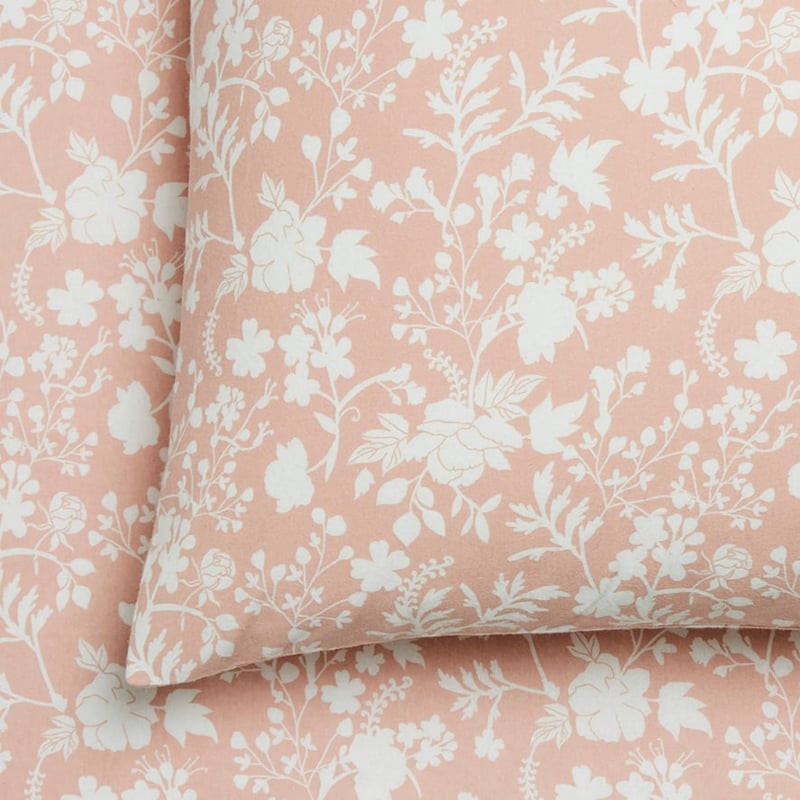Printed Pink Floral Flannelette Sheet Set