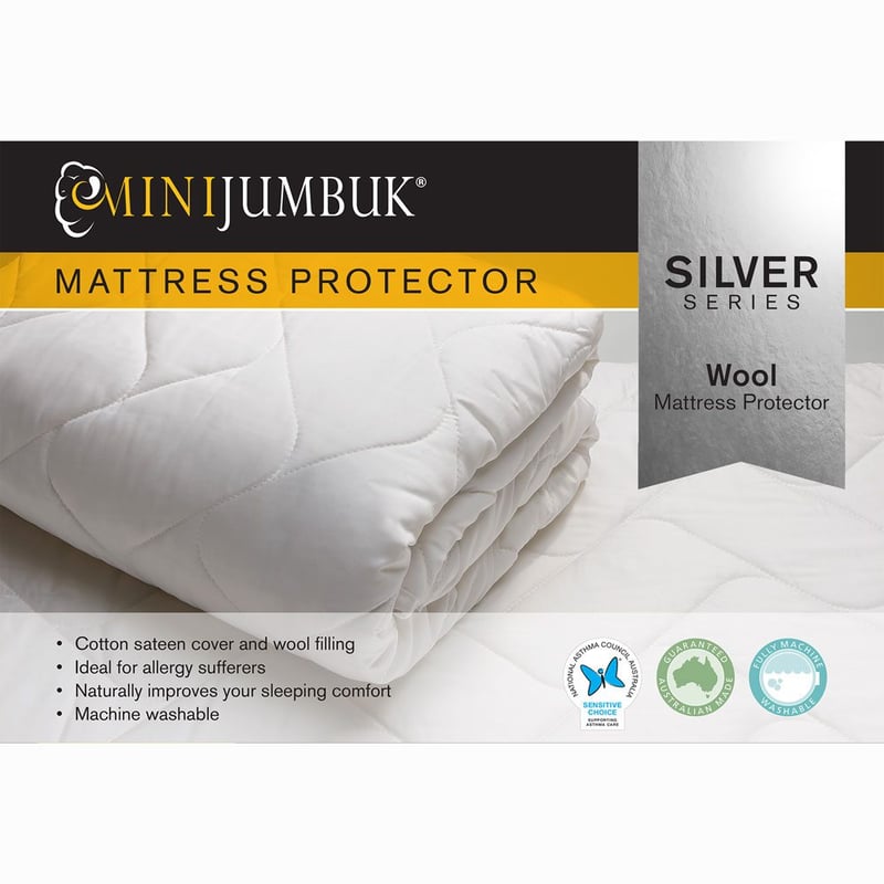 Wool Mattress Protector - White