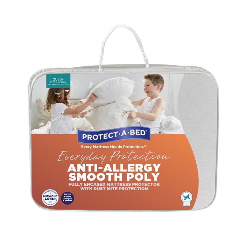 Anti-Allergy Smooth Poly Fully Encased Mattress Protector