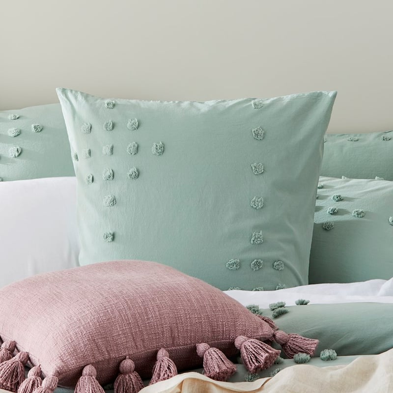 Logan Chenille Mint Quilt Cover Set