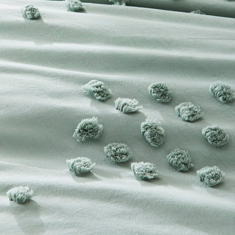 Logan Chenille Mint Quilt Cover Set
