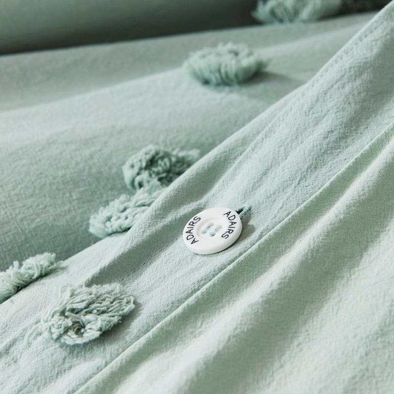 Logan Chenille Mint Quilt Cover Set