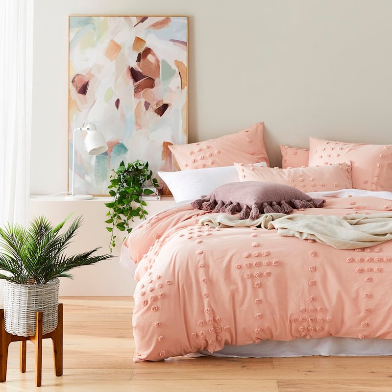 Logan Chenille Pink Quilt Cover Set