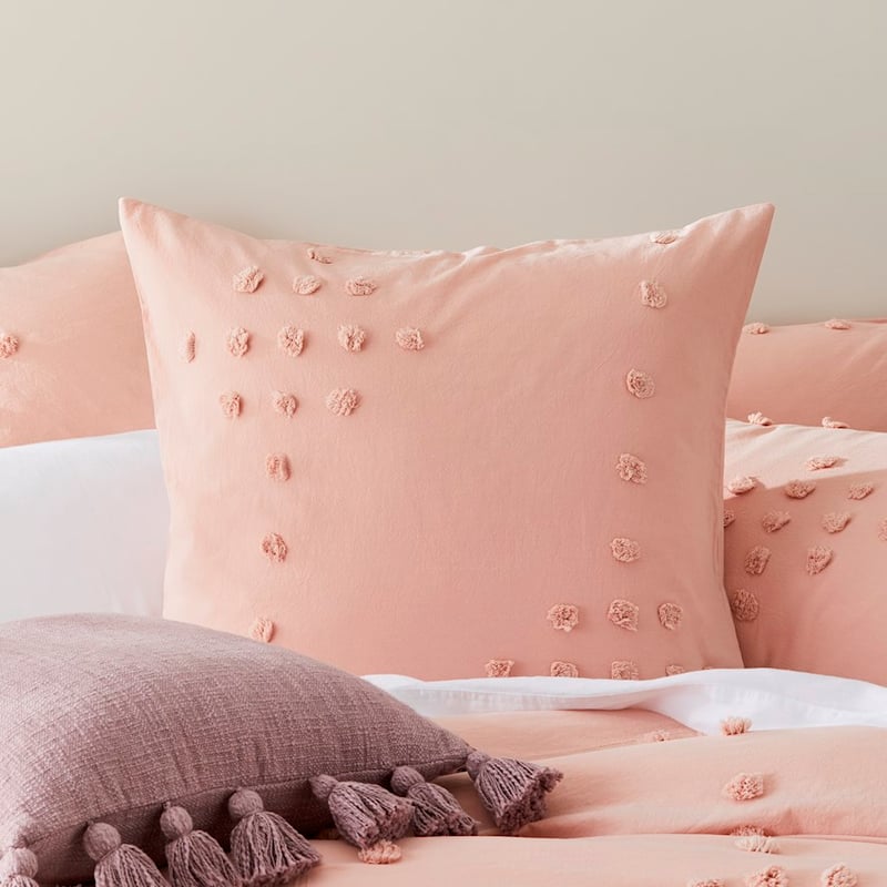 Logan Chenille Pink Quilt Cover Set