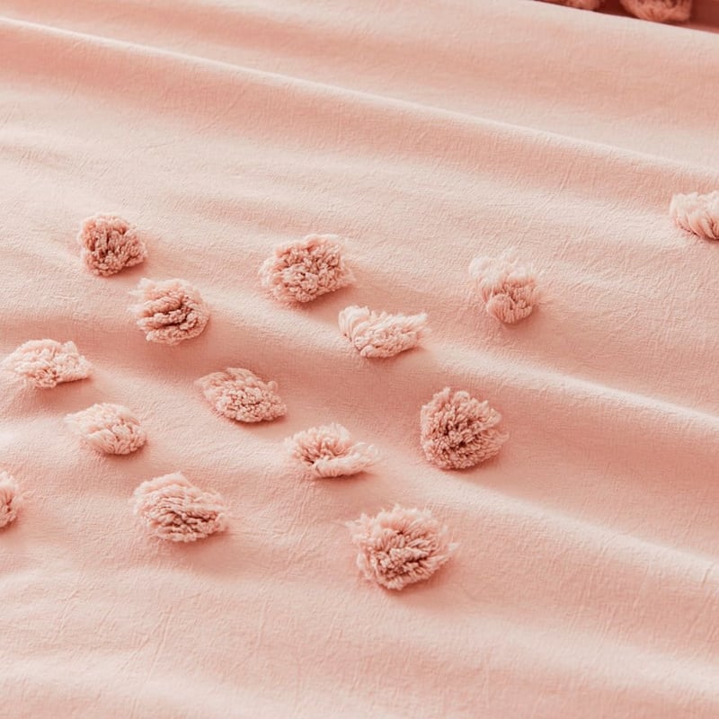 Logan Chenille Pink Quilt Cover Set