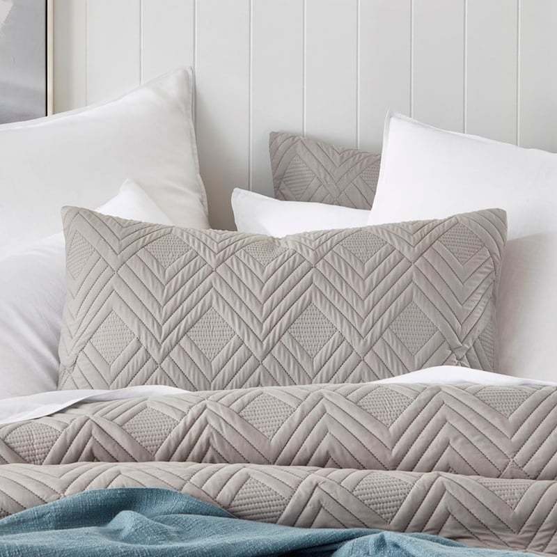 Aiden Grey Quilted Microfibre Quilt Cover Set