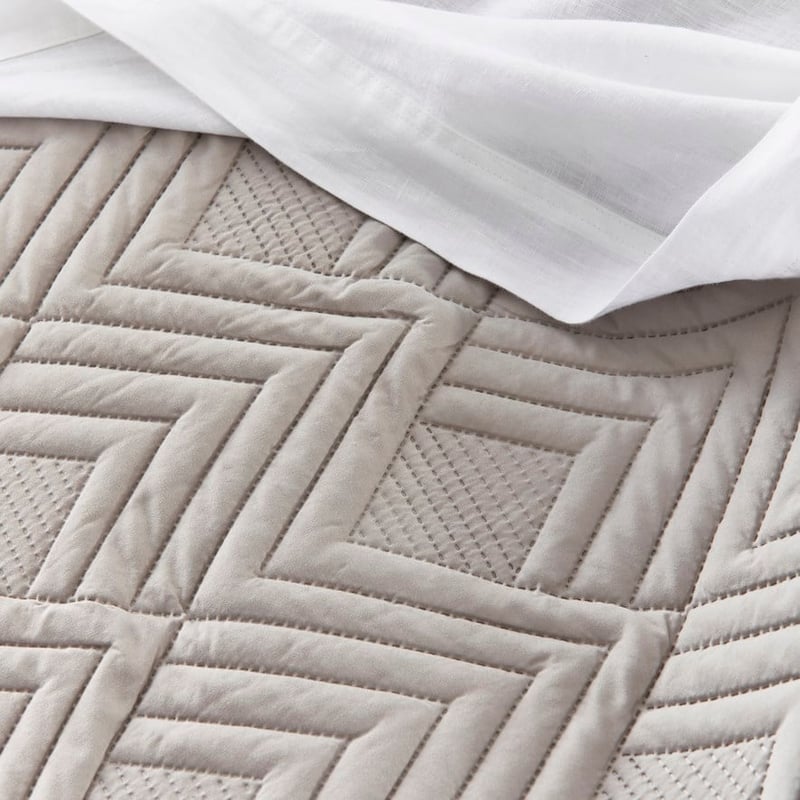 Aiden Grey Quilted Microfibre Quilt Cover Set