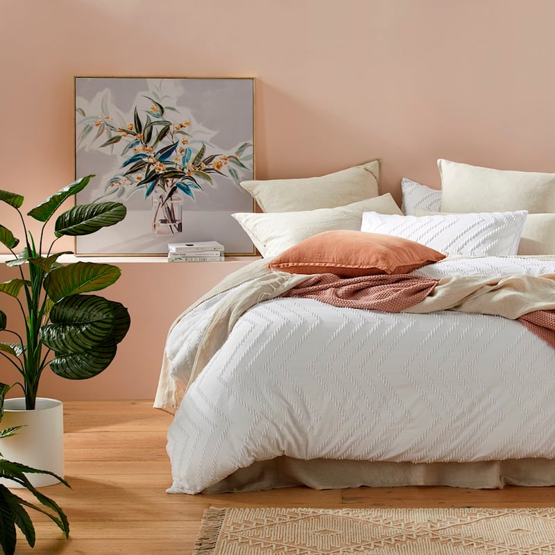 Aztec Microfibre White Quilt Cover Set