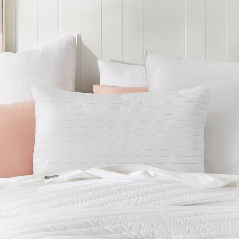 Maverick White Quilted Microfibre Coverlet Set