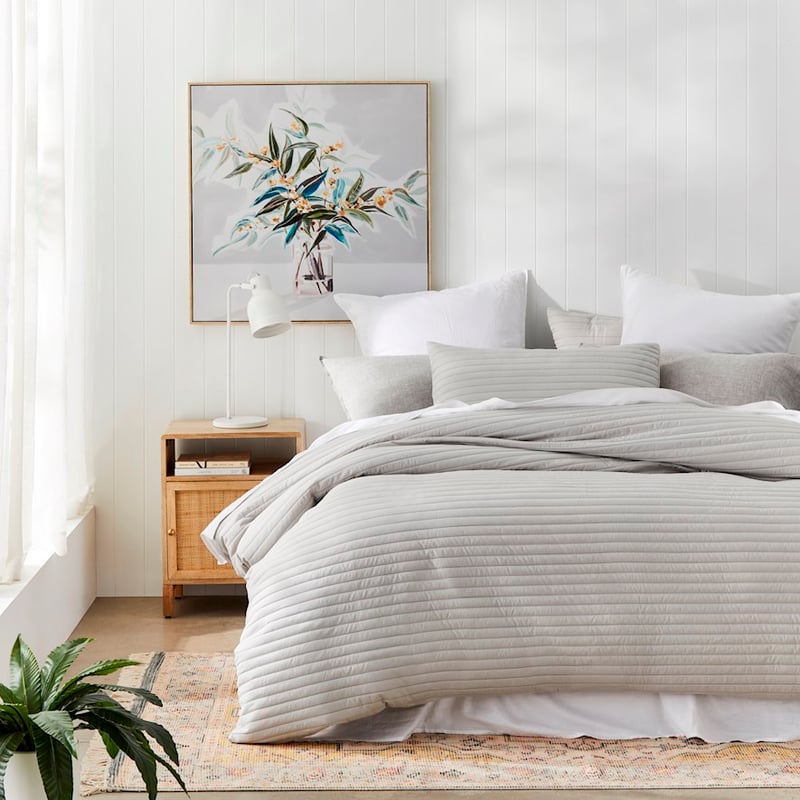 Maverick Grey Quilted Microfibre Pillowcase