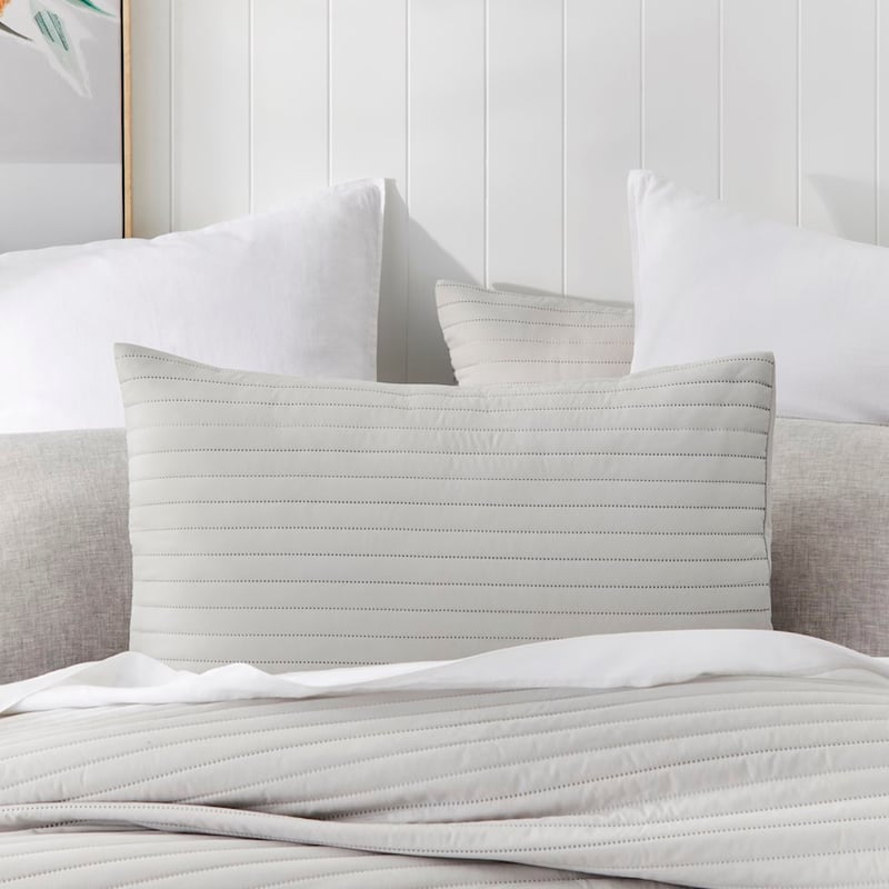 Maverick Grey Quilted Microfibre Quilt Cover Set