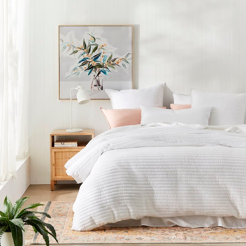 Maverick White Quilted Microfibre Quilt Cover Set